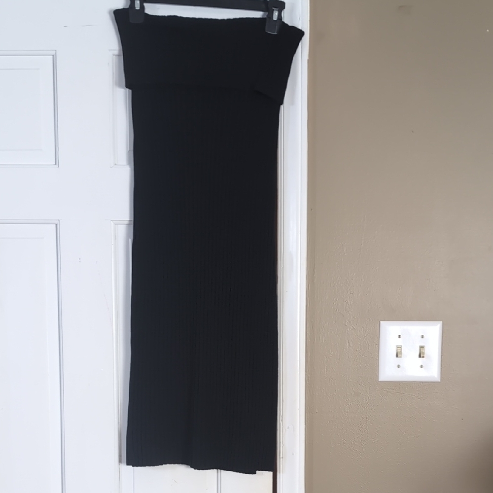 JOSEPH Foldover Ribbed Fitted Stretchy Skirt Medium